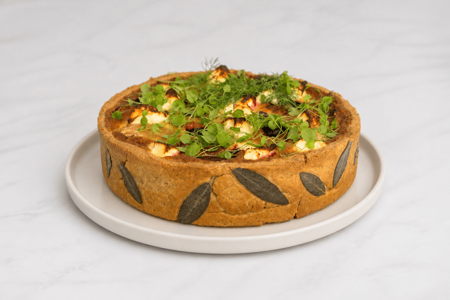Braised Fennel, Goat Cheese, Dill and Sage Tart