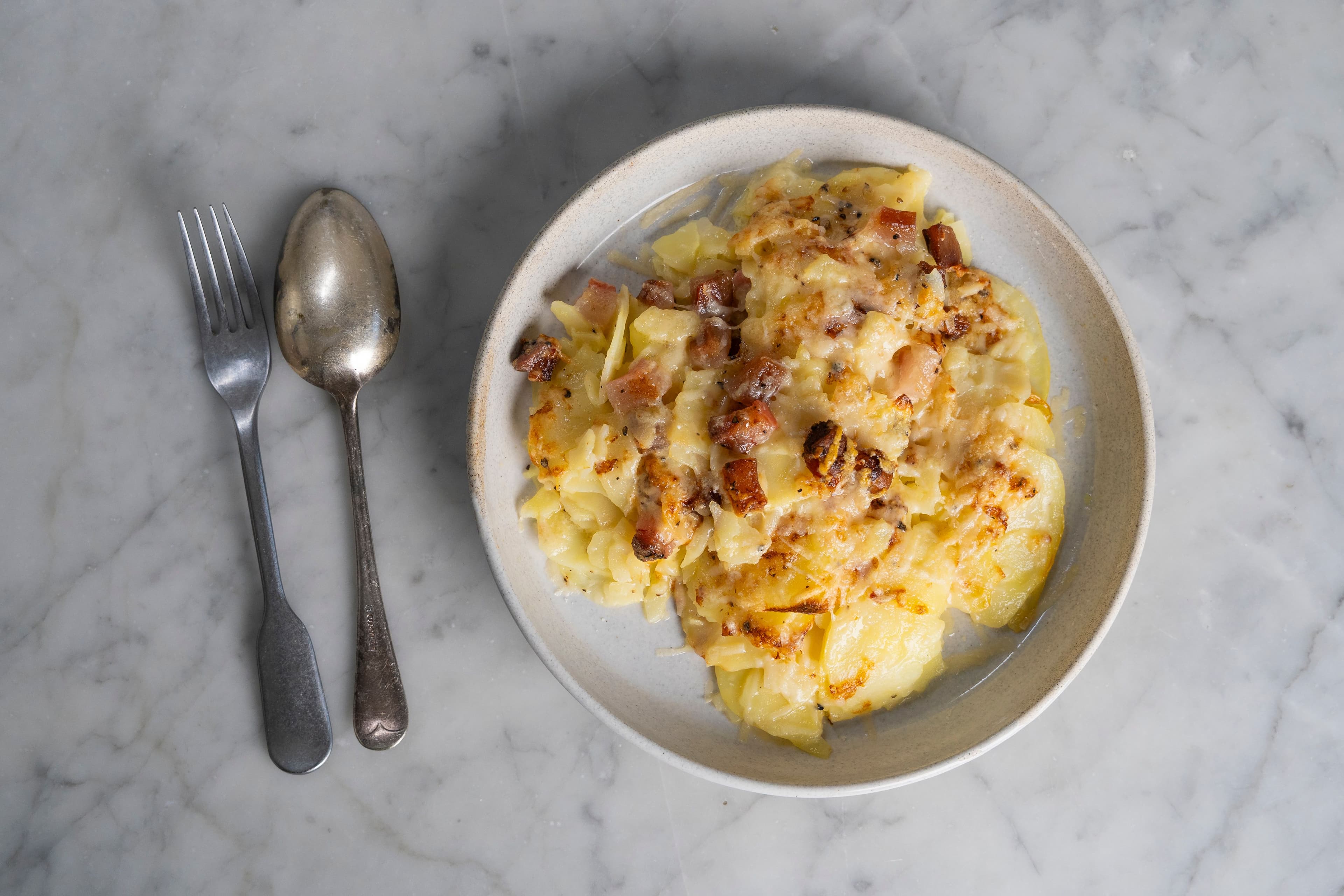 Air fryer Carbonara Potatoes
