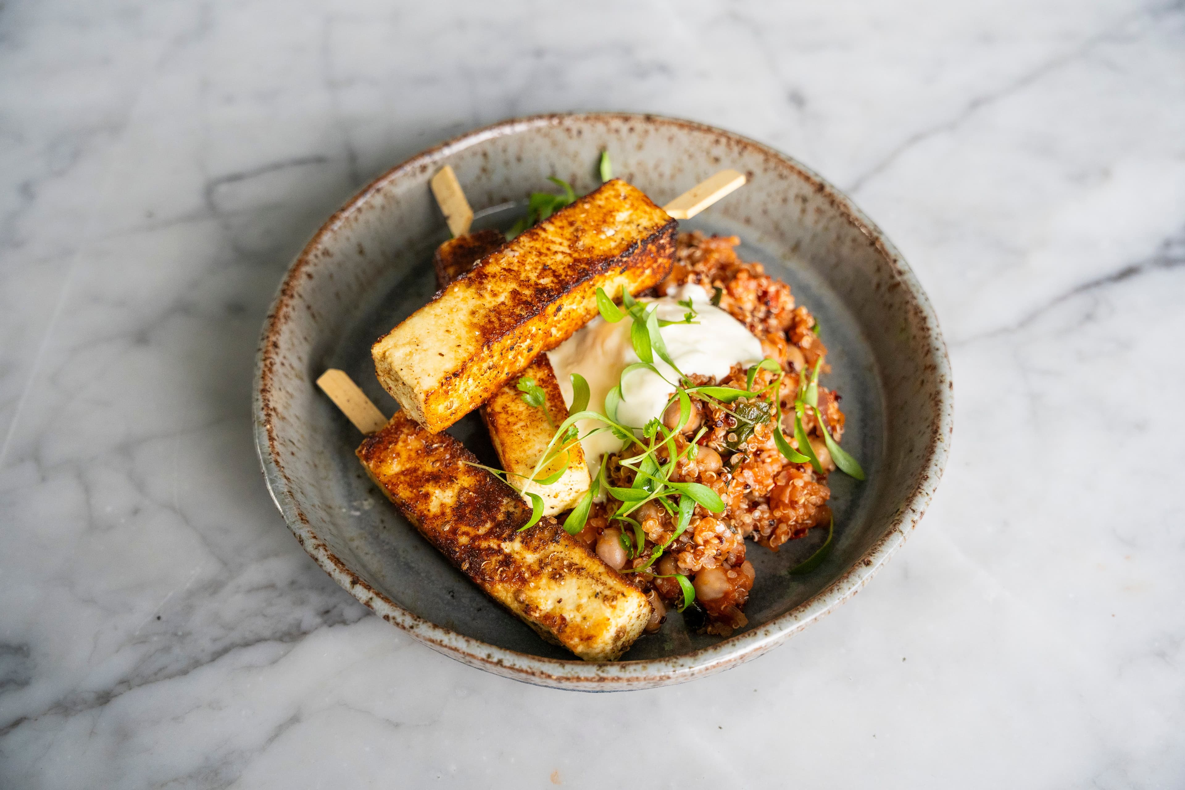 Piri-piri Chickpea, Paneer & Quinoa Salad