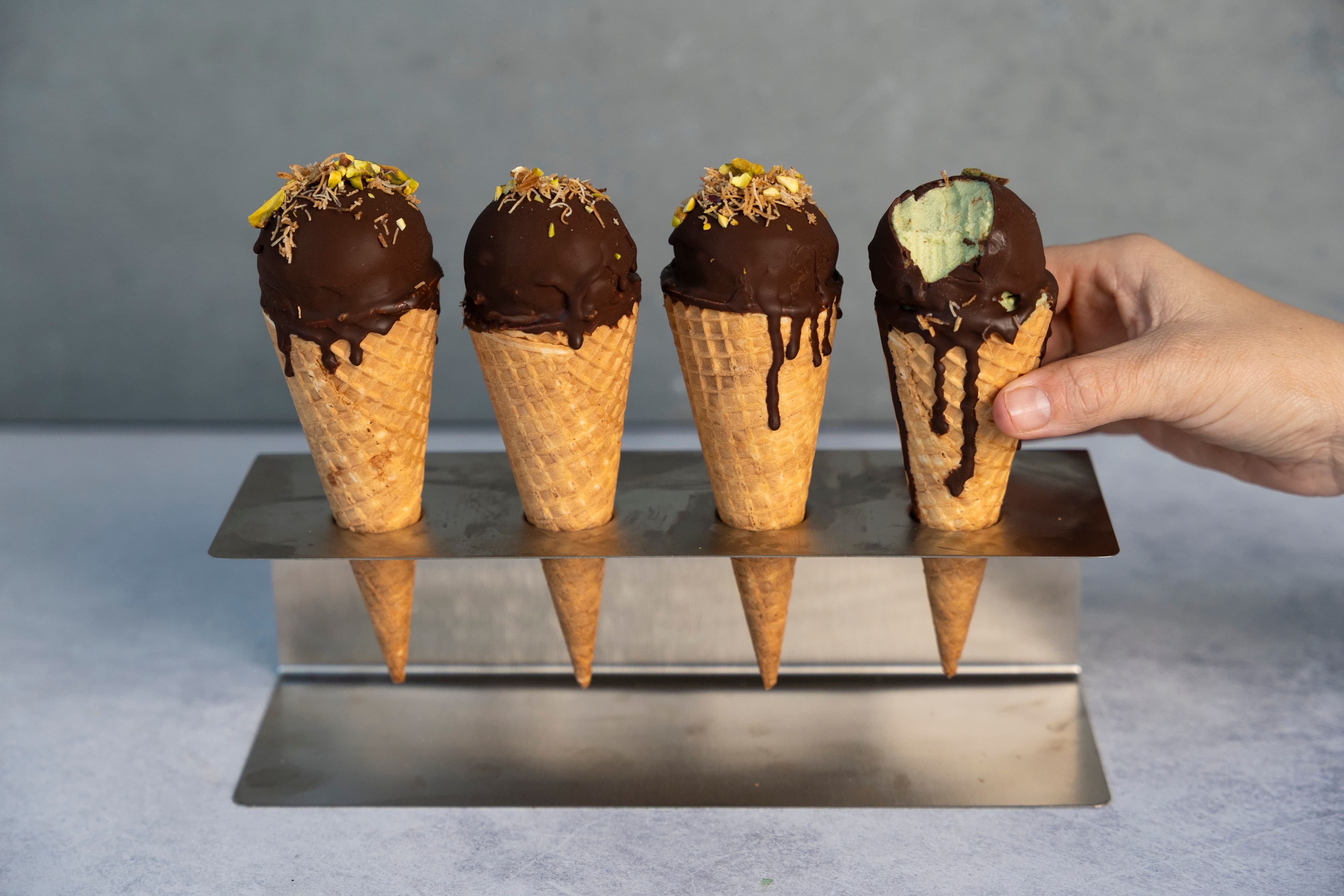 Pistachio Choc Top with Kataifi Crunch recipe preview