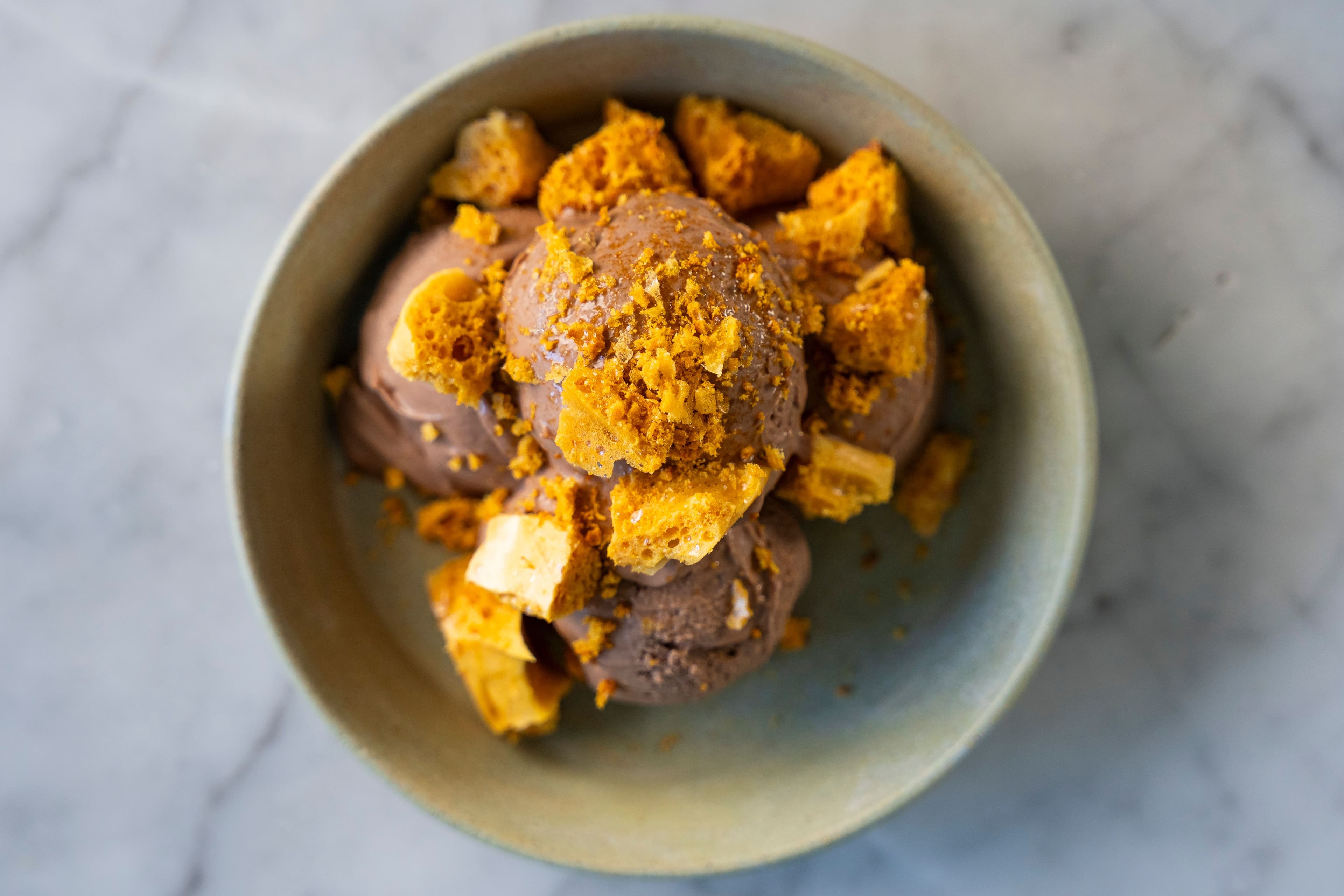 Easy Chocolate Ice Cream with Honeycomb