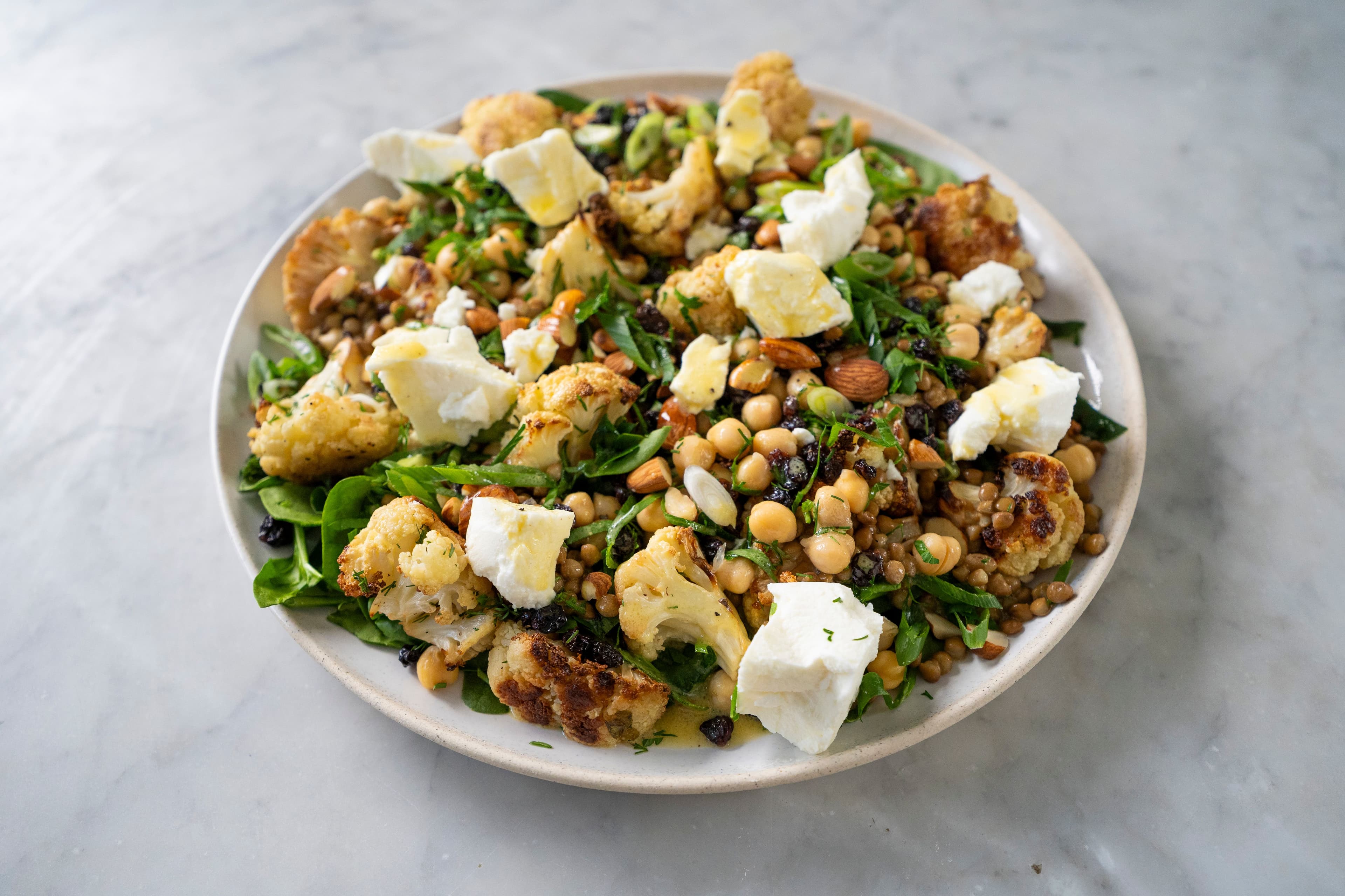 Roasted Cauliflower, Lentil, Currant and Herb Salad recipe preview