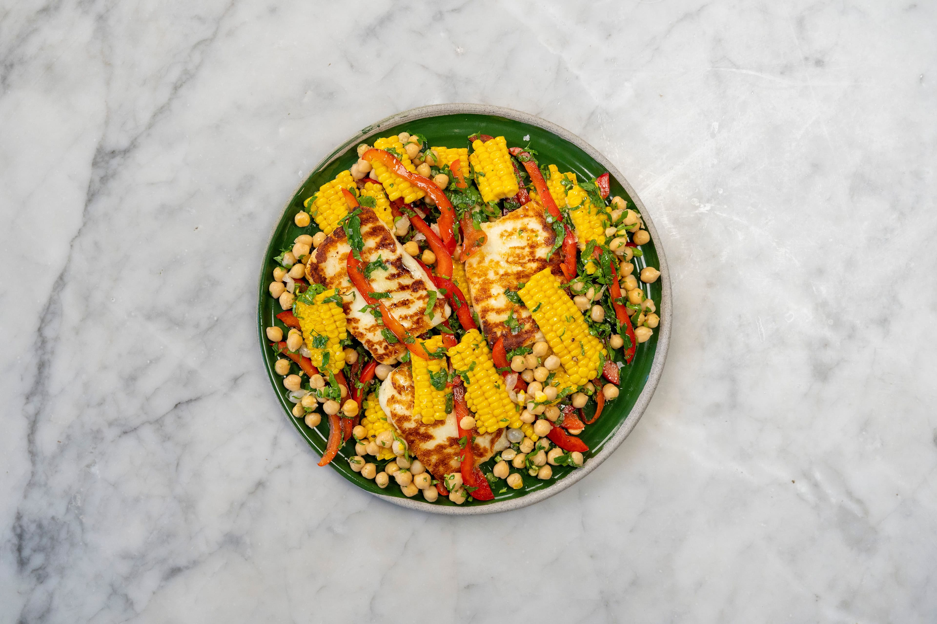 Chickpea and Fried Halloumi Salad
