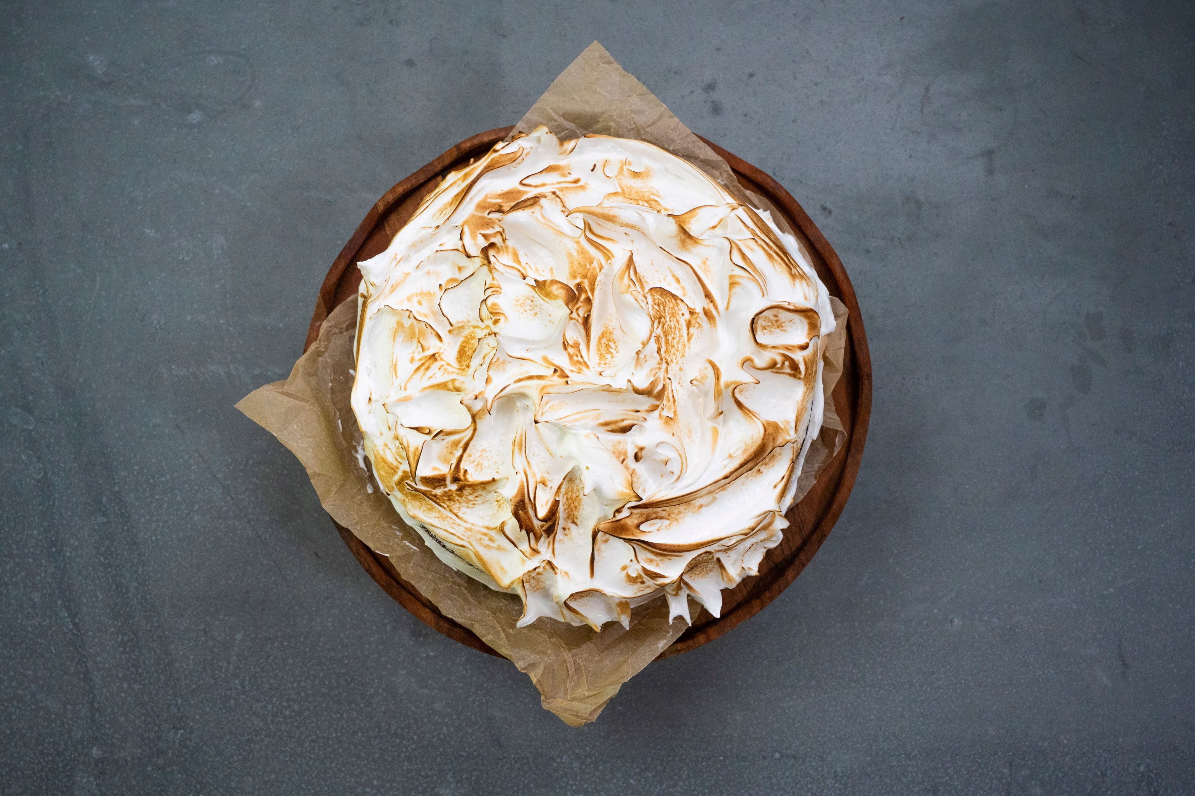 Dulce De Leche Mudcake with Swiss Meringue