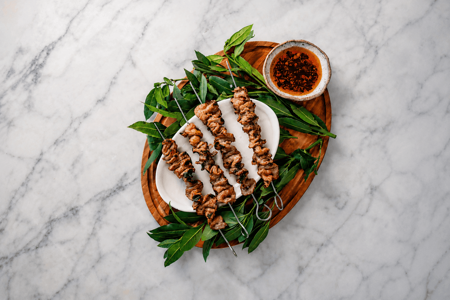 Short Rib Skewers with Miso-Mustard Dressing recipe preview