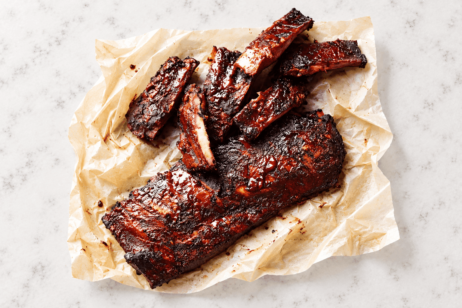 Smoky Pork Ribs with Apple and Leatherwood Barbecue Sauce recipe preview