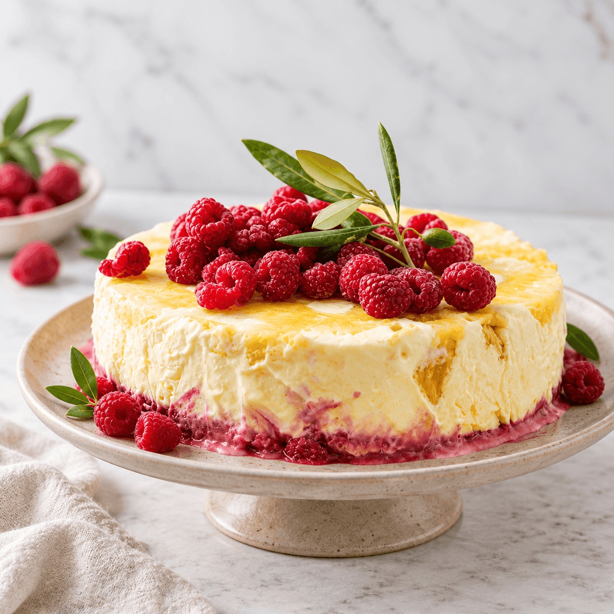 Pineapple and Raspberry Semifreddo