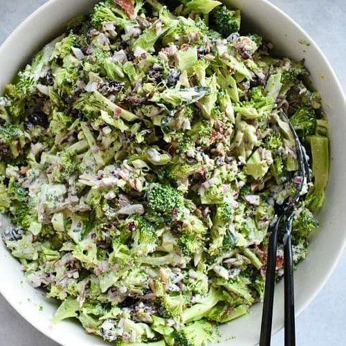 Raw Broccoli, Dried Cranberry and Bacon Salad recipe preview