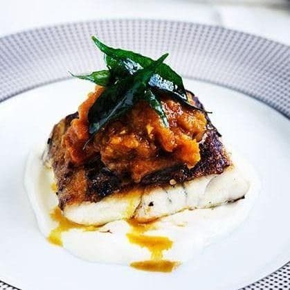 Spiced Barramundi with Tomato-Chilli Pickle recipe preview