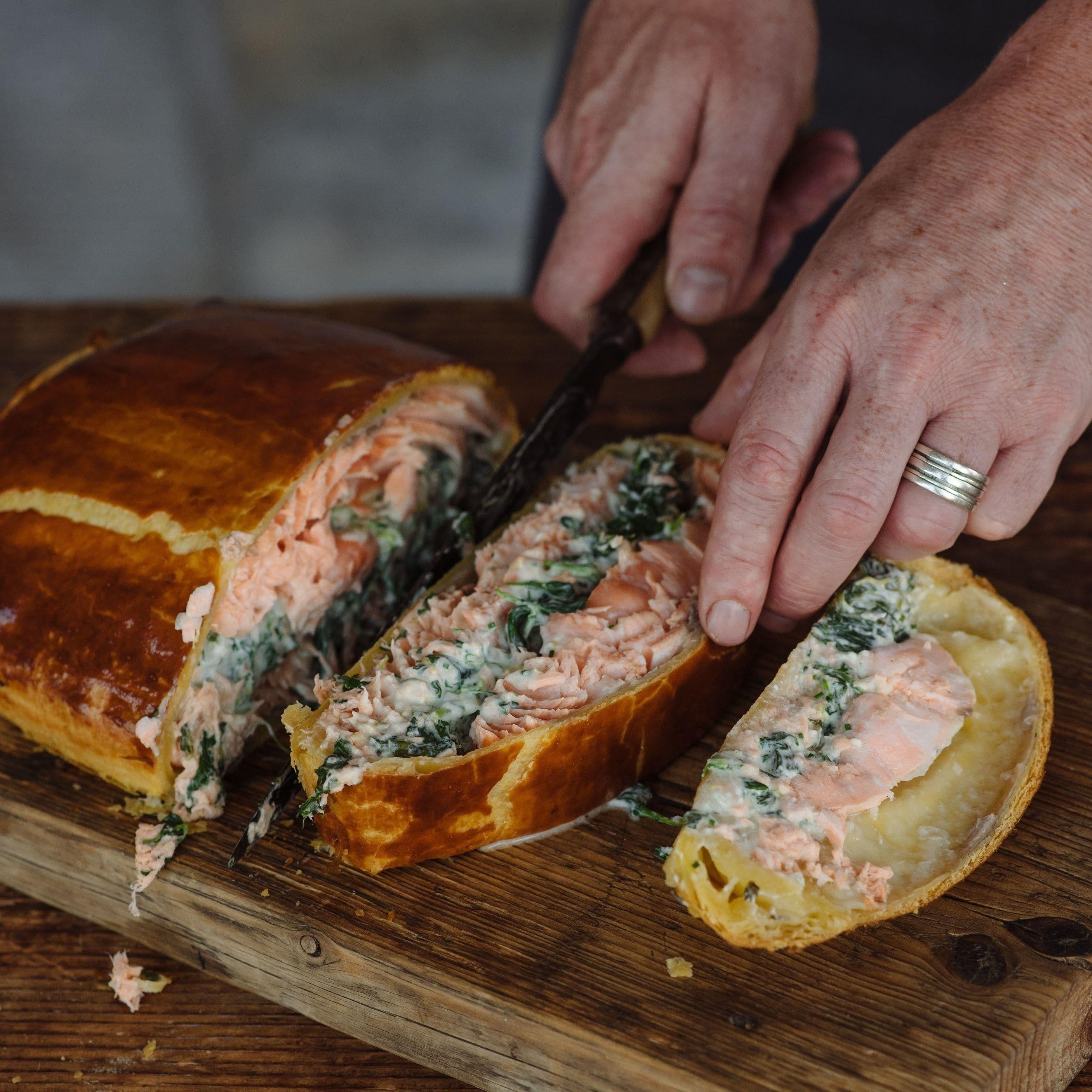 Salmon Wellington recipe preview
