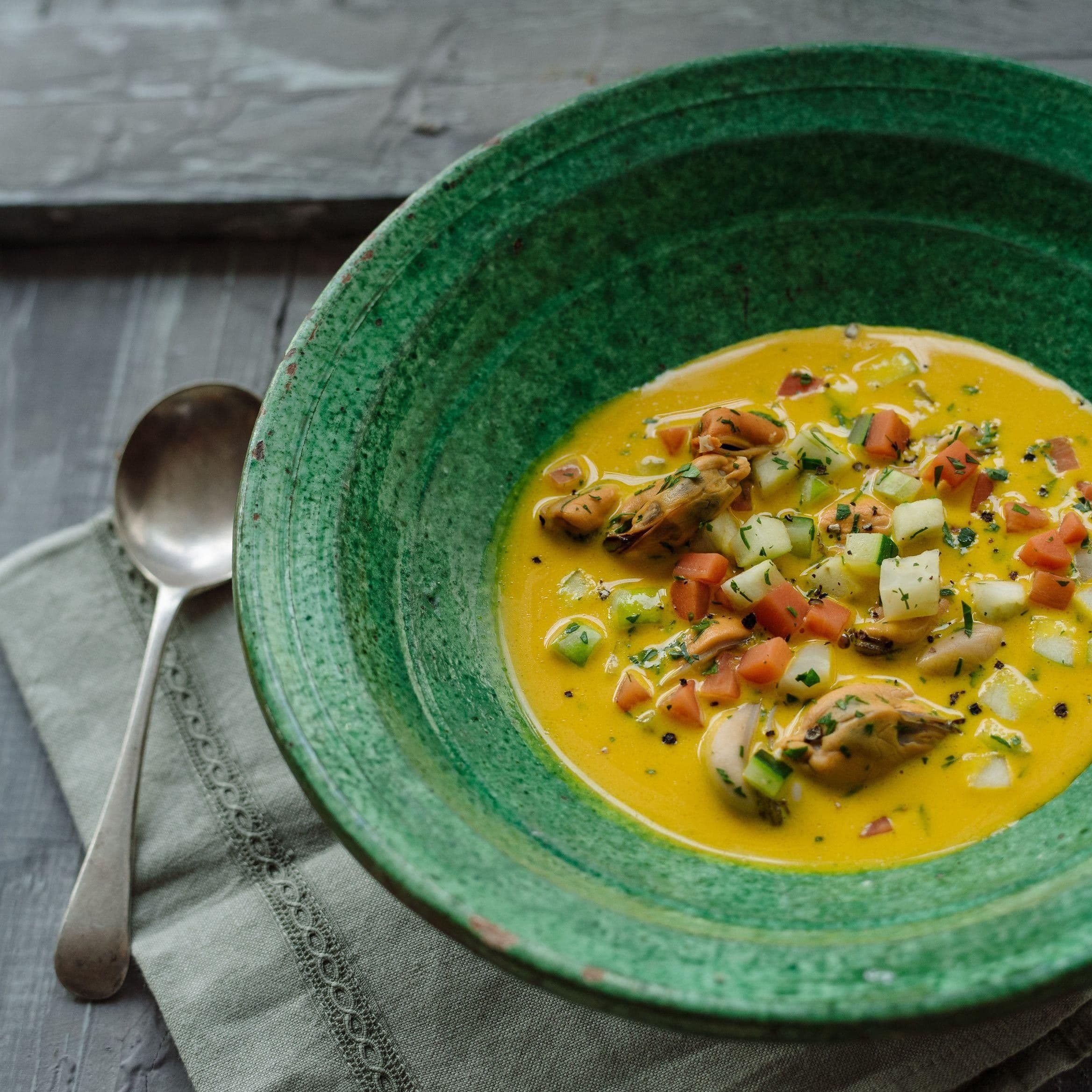 Mussel and Vegetable Saffron Soup recipe preview