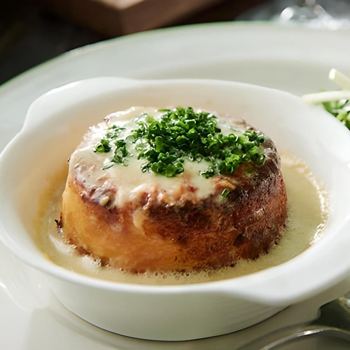 Twice-Baked Cheese Soufflé with Salad of Pears, Walnut and Baby Rocket recipe preview