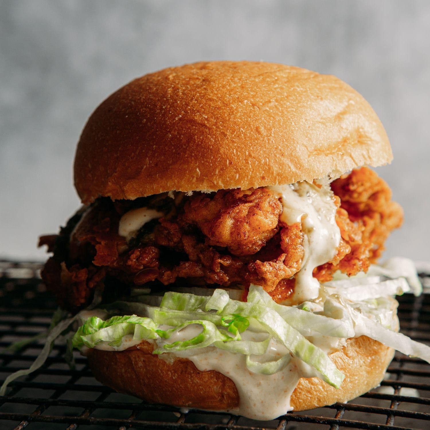 Fried Chicken Burger with Habanero Mayo recipe preview