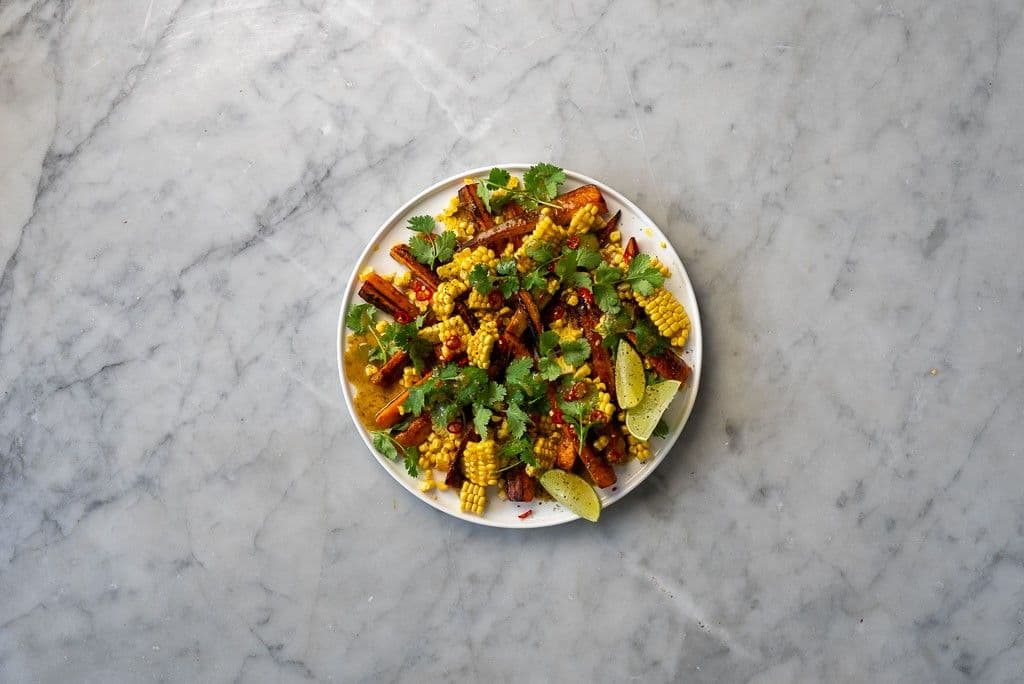 Caramelised Carrot, Corn and Coriander Salad