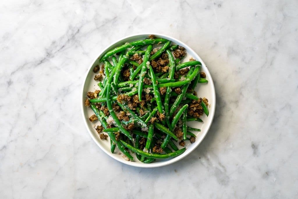 Green Beans with Confit Eschalots and Fried Capers recipe preview
