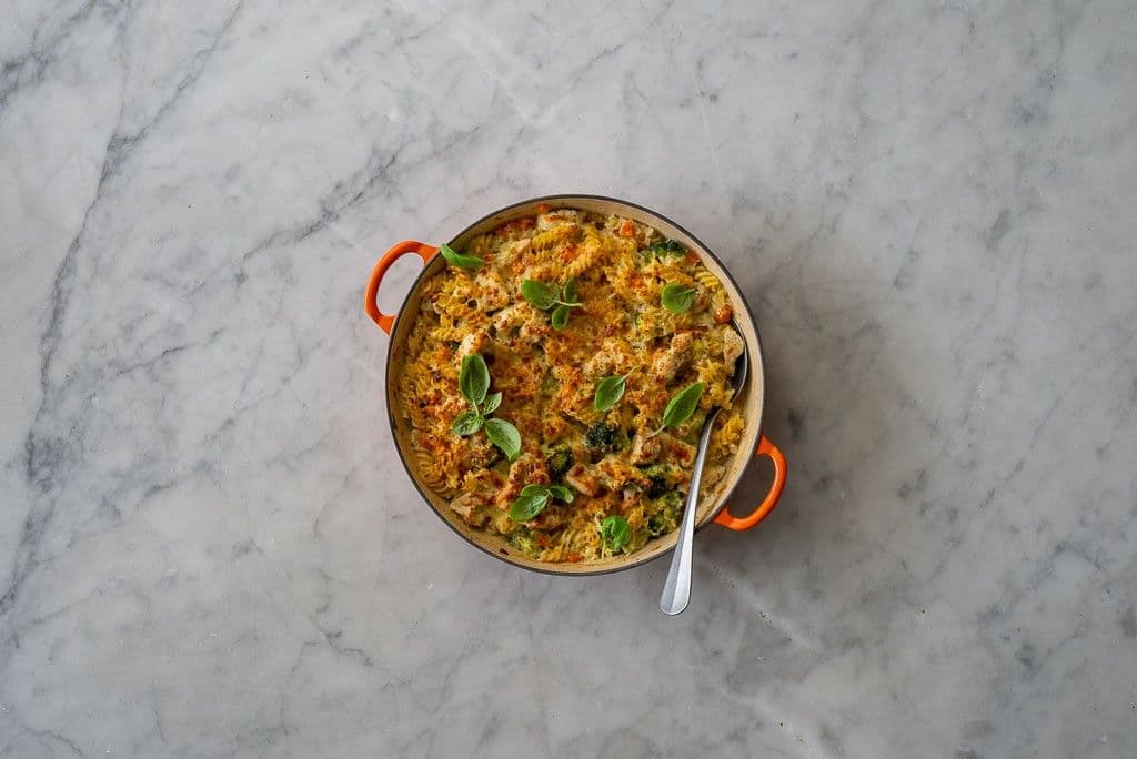 One Pan Creamy Chicken and Broccoli Pasta recipe preview