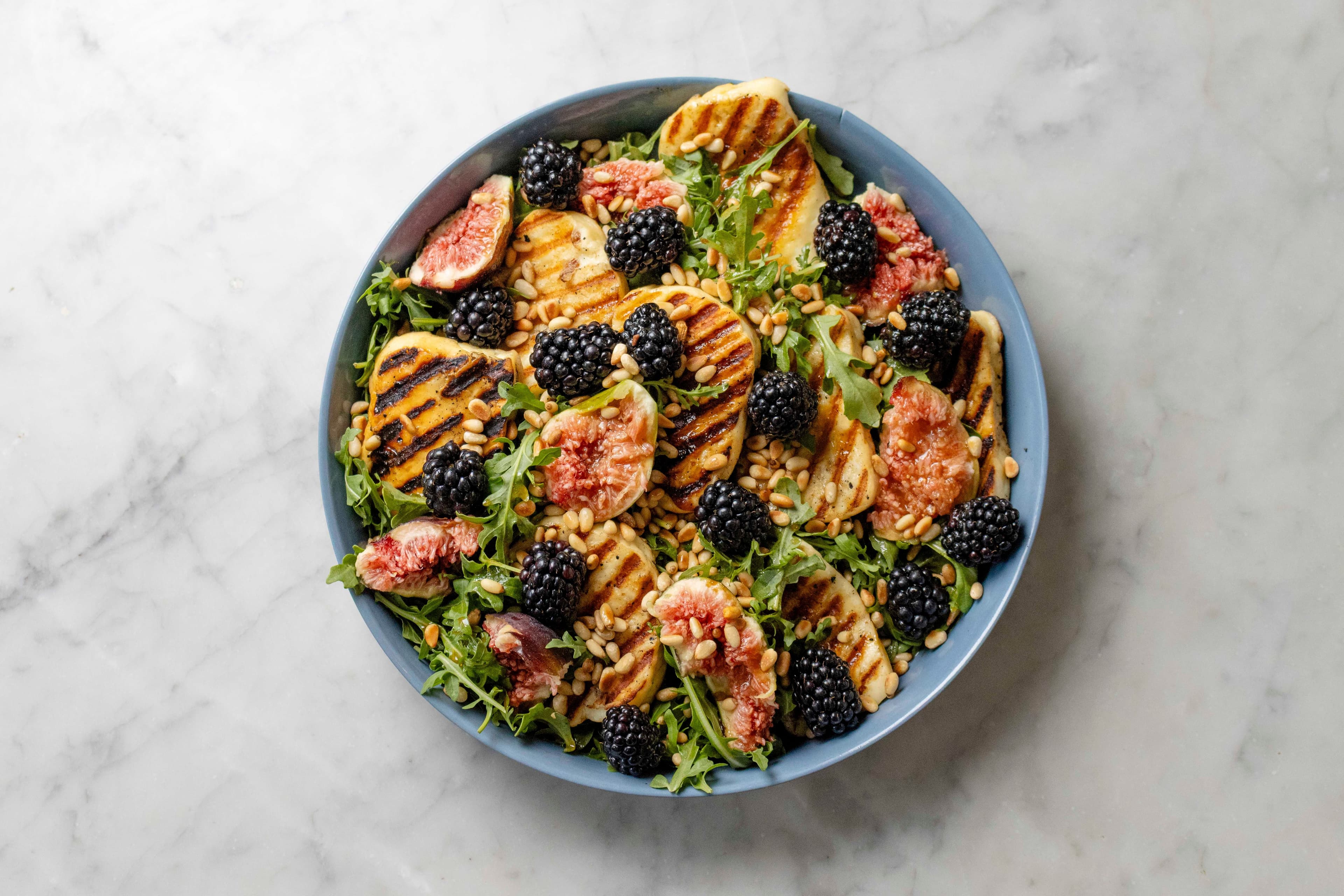Grilled Halloumi, Fig and Blackberry Salad recipe preview